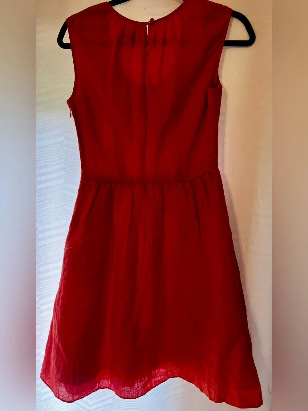 J. Crew Coral Sleeveless Scoop-Neck A-Line Linen Dress